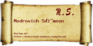 Modrovich Sámson névjegykártya